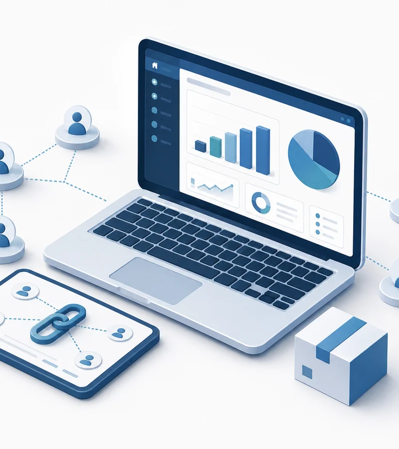 Dashboard dell’Affiliato Web Macrigi con statistiche, link e risultati tracciati.