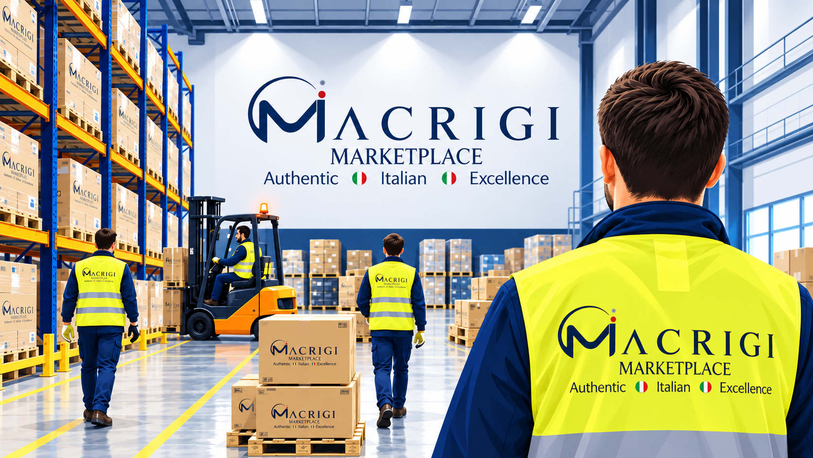 Magazzino Macrigi con personale operativo e logistica interna